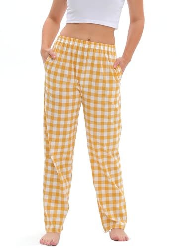 SAMGU Schlafanzughosen für Damen Pyjamahose Pyjamas Hosen Baumwolle Lang Pyjama Hose Damen Schlafhosen Weich Pyjamas Bequeme Schlafanzughose Frauen von SAMGU