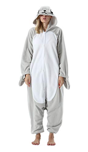 SAMGU Tier Onesie Pyjama Cosplay Kostüme Schlafanzug Erwachsene Unisex Animal Tieroutfit tierkostüme Jumpsuit Dichtung(Größe XL) von SAMGU