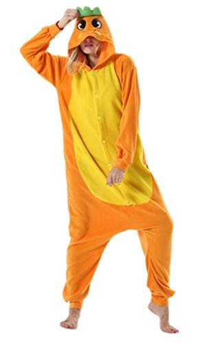 SAMGU Tier Onesie Pyjama Cosplay Kostüme Schlafanzug Erwachsene Unisex Animal Tieroutfit tierkostüme Jumpsuit Karotte S von SAMGU