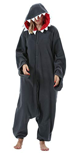 SAMGU Tier Onesie Pyjama Cosplay Kostüme Schlafanzug Erwachsene Unisex Animal Tieroutfit tierkostüme Jumpsuit Schwarzer Hai M von SAMGU