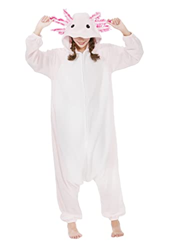 SAMGU Tiere Onesie Erwachsene Unisex Axolotl Jumpsuit Karneval Kostüm Halloween Pyjamas Cosplay Schlafanzug von SAMGU