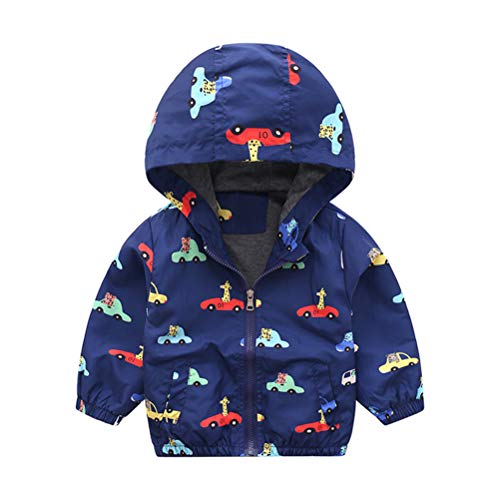 SAMGU Unisex Kinder Jacke Kapuzen Dinosaurier Cartoon Aufdruck Winddicht Windjacke Frühling Herbst Sommer Outwear Mädchen Jungen Softshelljacke Sweatjacke Kapuzenjacke Mantel 1-6 Jahre von SAMGU