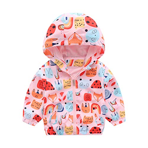 SAMGU Unisex Kinder Jacke Kapuzen Dinosaurier Cartoon Aufdruck Winddicht Windjacke Frühling Herbst Sommer Outwear Mädchen Jungen Softshelljacke Sweatjacke Kapuzenjacke Mantel 1-6 Jahre von SAMGU