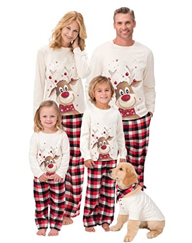 SAMGU Weihnachten Schlafanzug Familien Pyjama Set Lang Tops+Hosen Strampler Neujahr Zweiteiliger für Vater, Mutter, Kinder von SAMGU