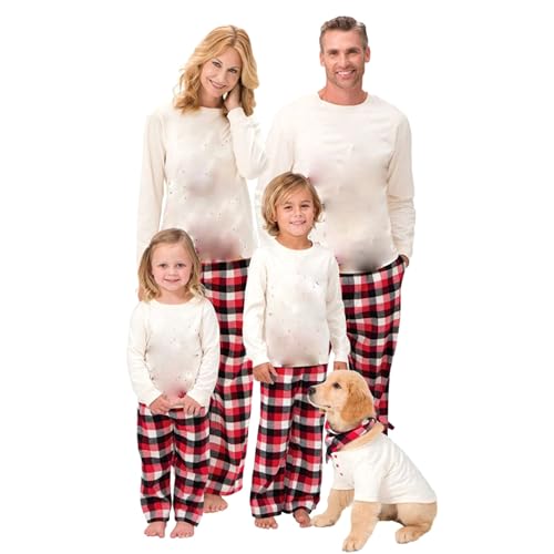 SAMGU Weihnachten Schlafanzug Familien Pyjama Set Lang Tops+Hosen Strampler Neujahr Zweiteiliger für Vater, Mutter, Kinder von SAMGU