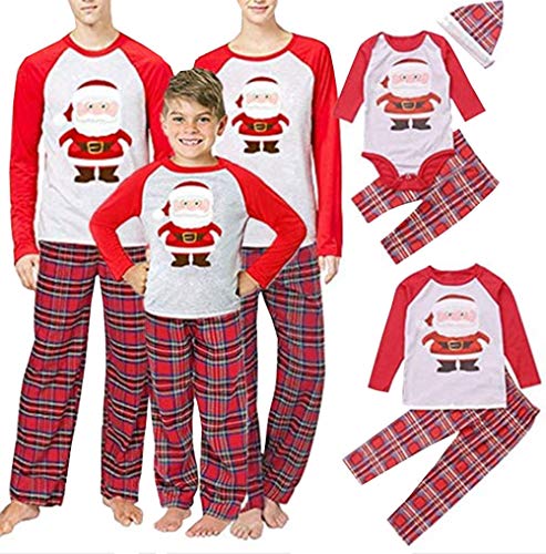 SAMGU Weihnachten Schlafanzug Familien Pyjama Set Lang Tops+Hosen Strampler Neujahr Zweiteiliger für Vater, Mutter, Kinder von SAMGU