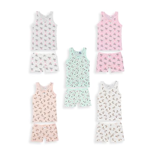 SAMILY Unterhemden Unterhosen Mädchen Set 10er Pack Unterwäsche Pantys Tanktop Gr. 134/140 9-10 Jahre von SAMILY