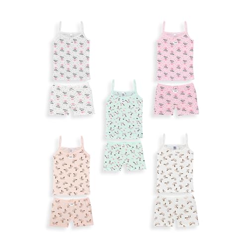 SAMILY Unterhemden Unterhosen Mädchen Set 10er Pack Spaghettiträger Unterwäsche Pantys Tanktop Gr. 110/116 5-6 Jahre von SAMILY