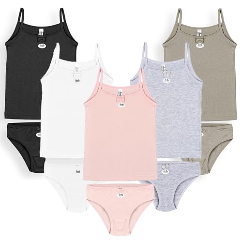 SAMILY Mädchen Unterhosen Unterhemd Set 10er Pack Unterwäsche Baumwolle 158 164 von SAMILY