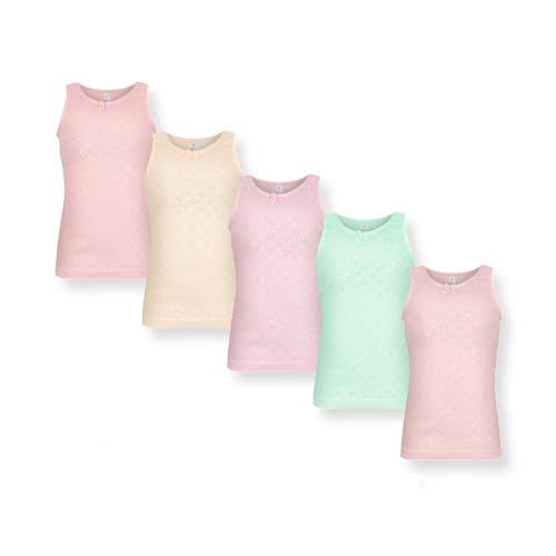 SAMILY Unterhemden Mädchen 100% Baumwolle 5er-Pack Unterwäsche Herz Muster (DE/NL/SE/PL, Numerisch, 110, 116, Regular, Mehrfarbig) von SAMILY