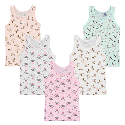 SAMILY Unterhemden Mädchen Baumwolle 5er Pack Tanktop Unterwäsche Gr. 122/128, 7-8 Jahre von SAMILY