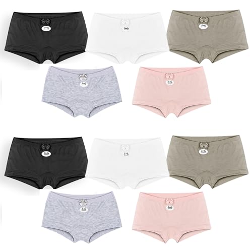 SAMILY Unterhosen Mädchen 10er Pack Pantys Baumwolle Boxershorts Unterwäsche (146, 152) von SAMILY