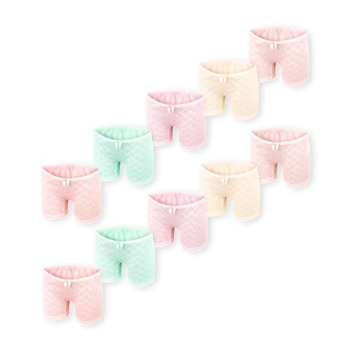 SAMILY Unterhosen Mädchen 10er Set Pantys 100% Baumwolle Boxershorts Slips Unterwäsche (DE/NL/SE/PL, Numerisch, 146, 152, Regular, Pastel-2-) von SAMILY