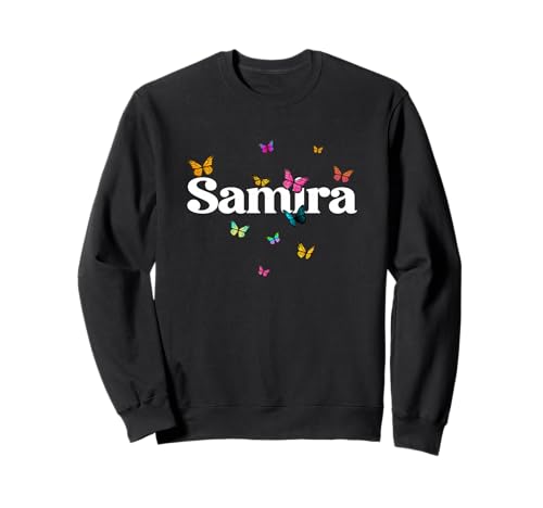 Samira - Schöner Mädchen Name mit bunten Schmetterlingen Sweatshirt Samira - Schöner Mädchen Name mit bunten Schmetterlingen Sweatshirt von SAMIRA Tochter Enkel Geburtstag Geschenkideen