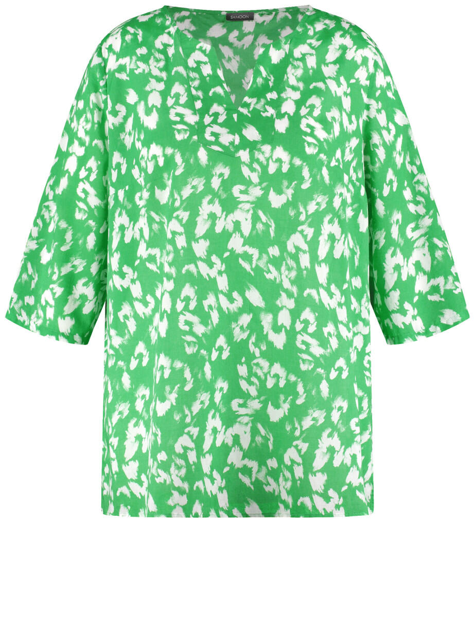 SAMOON - 3/4 Arm Tunika aus Baumwoll-Voile grün - Gr. - 46 von SAMOON