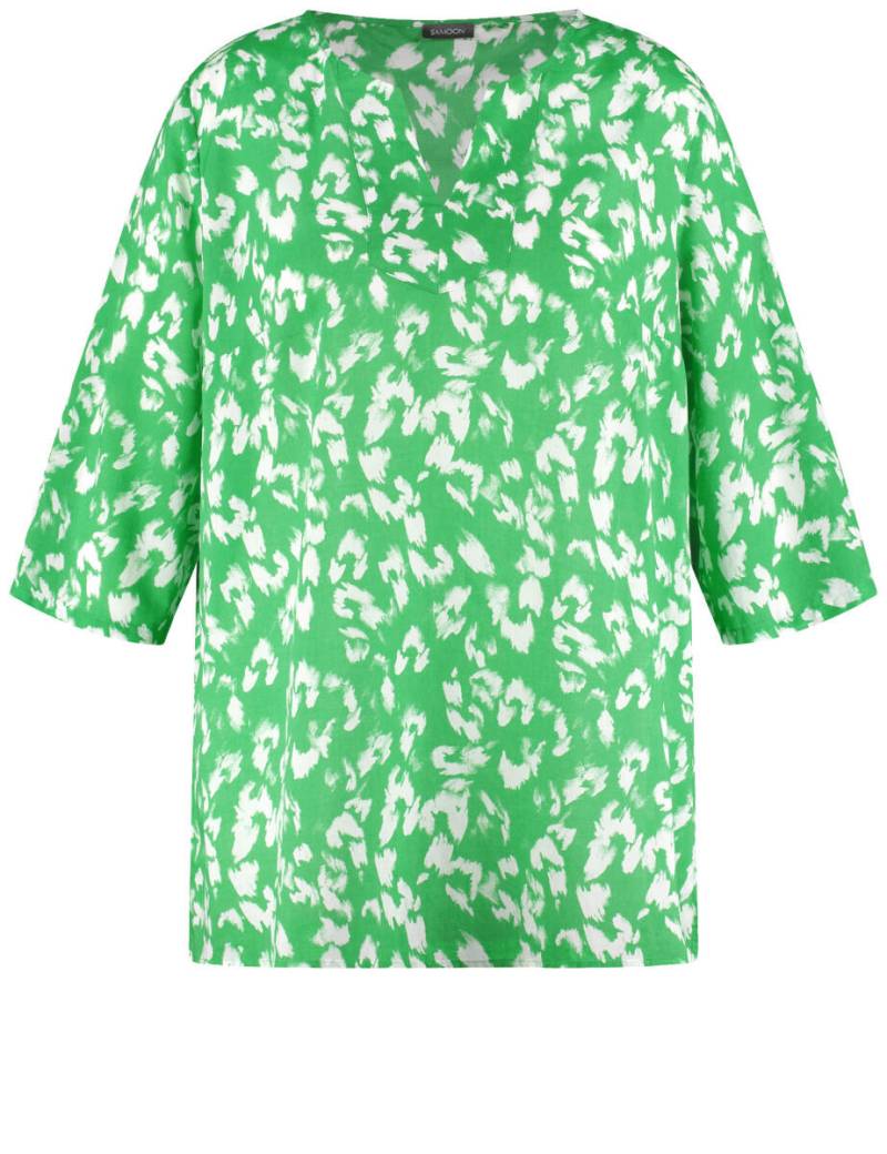 SAMOON - 3/4 Arm Tunika aus Baumwoll-Voile grün - Gr. - 46 von SAMOON