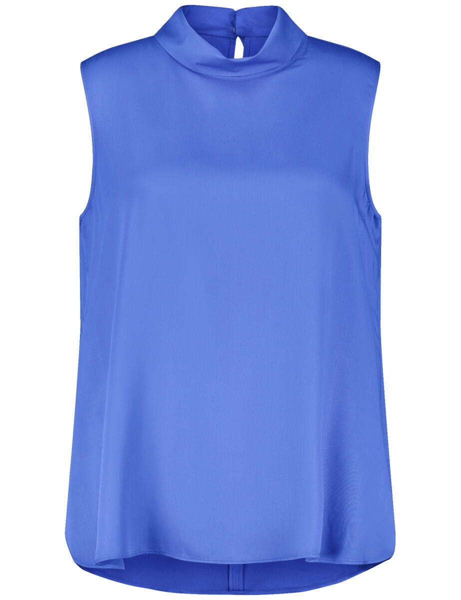 SAMOON - Ärmellose Bluse mit Stehkragen blau - Gr. - 48 von SAMOON