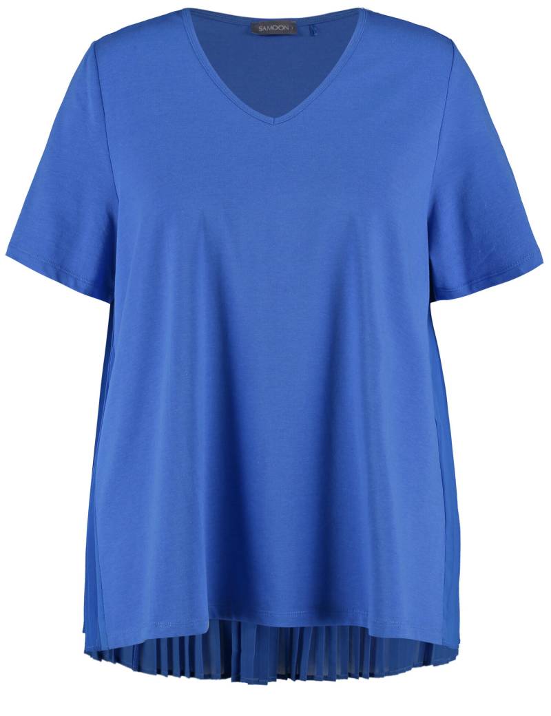 SAMOON - Ausgestelltes Shirt mit Plissee-Rücken skydiver blue - Gr. - 44 von SAMOON