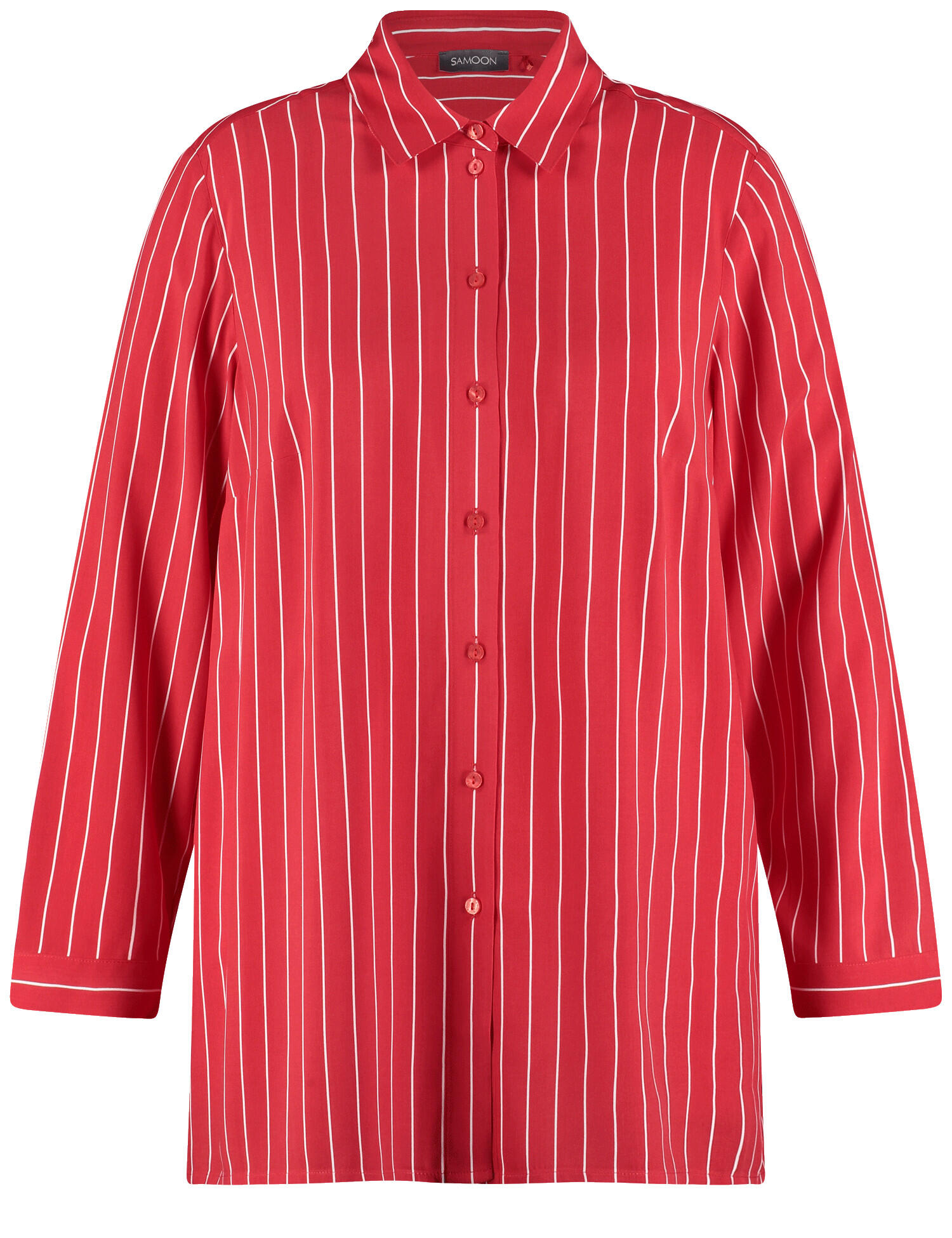 SAMOON - BLUSE 1/1 ARM lipstick red gemustert - Gr. - 52 von SAMOON