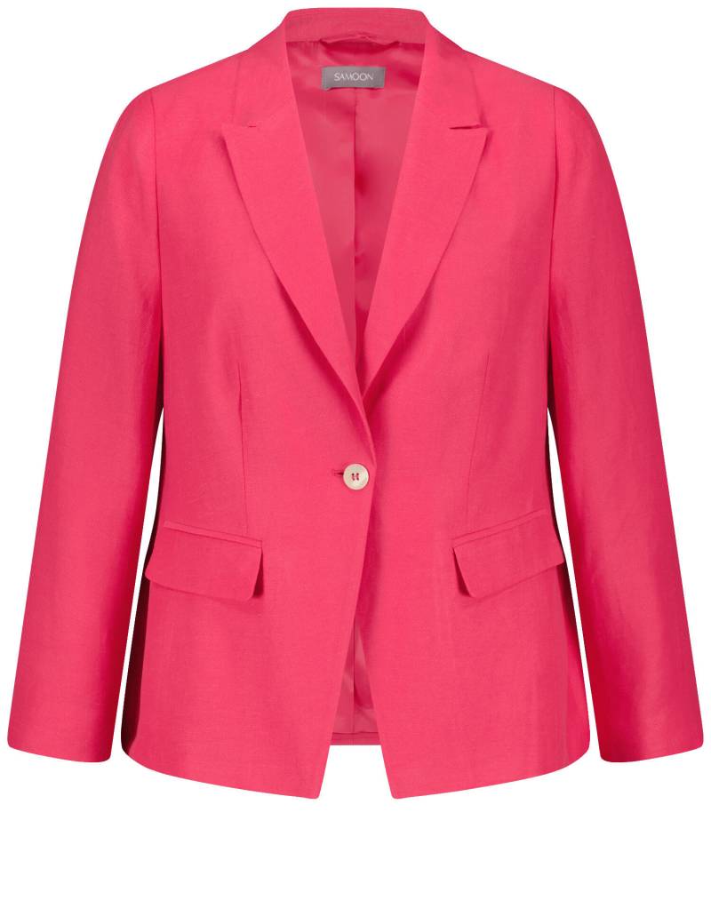 SAMOON - Blazer aus Viskose-Leinen-Mix barberry red - Gr. - 52 von SAMOON