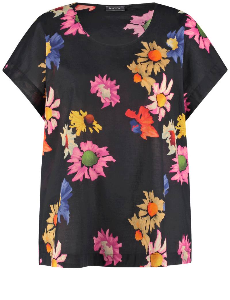 SAMOON - Bluse 1/2 Arm black gemustert - Gr. - 46 von SAMOON