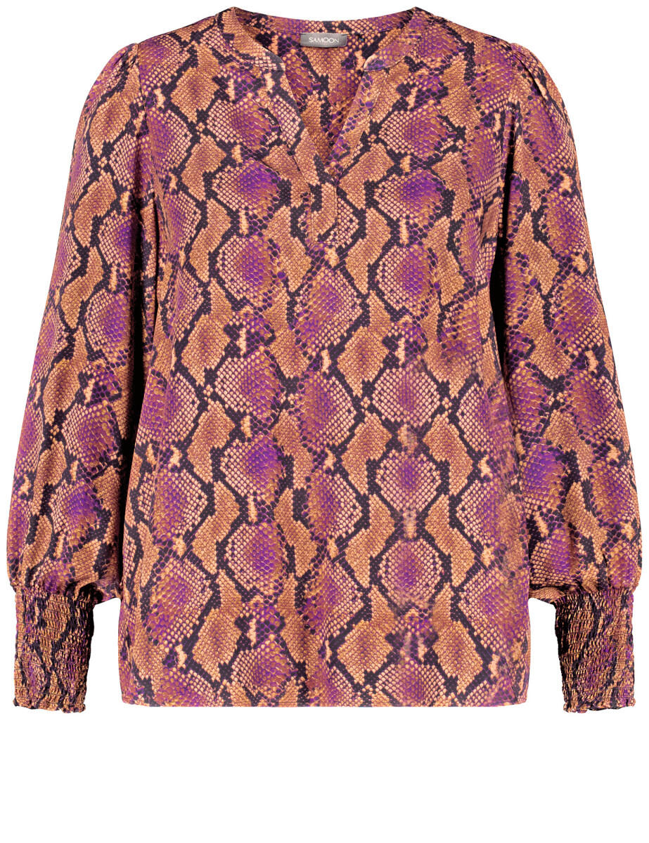 SAMOON - Bluse mit Python-Print orange/violet - Gr. - 46 von SAMOON