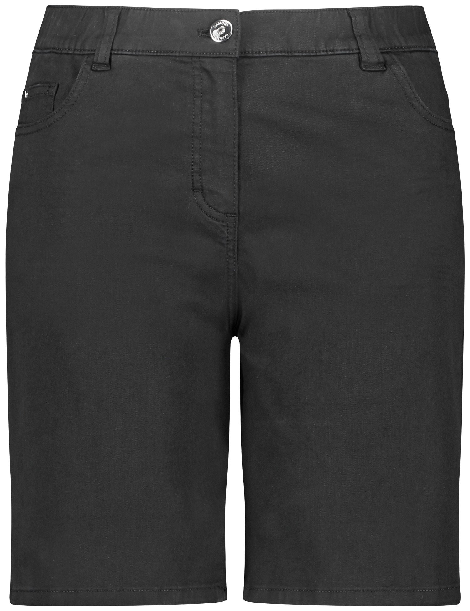 SAMOON Damen Shorts aus Baumwoll-Stretch Baumwolle Schwarz, 48 von SAMOON