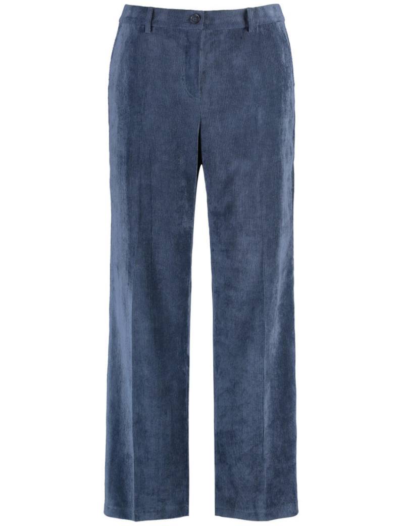 SAMOON - Feine Cordhose mit weitem Bein - Carlotta blau - Gr. - 50 von SAMOON