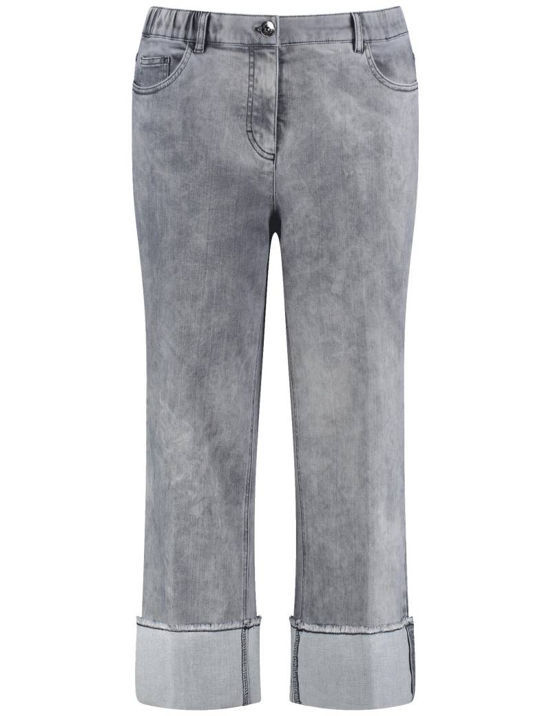 SAMOON - HOSE JEANS VERKUERZT mid grey melange - Gr. - 46 von SAMOON