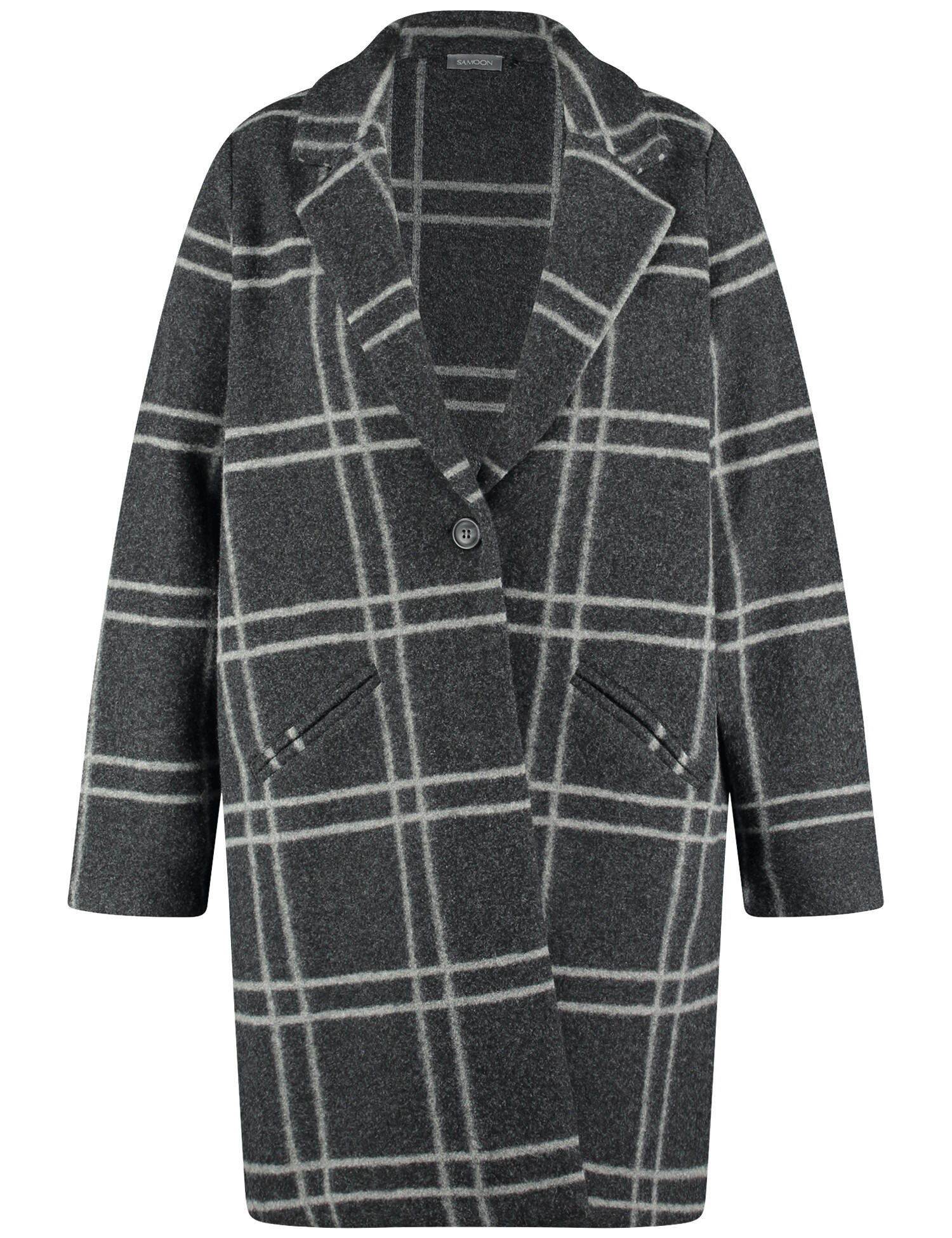 SAMOON - JACKE STRICK charcoal gemustert - Gr. - 52 von SAMOON