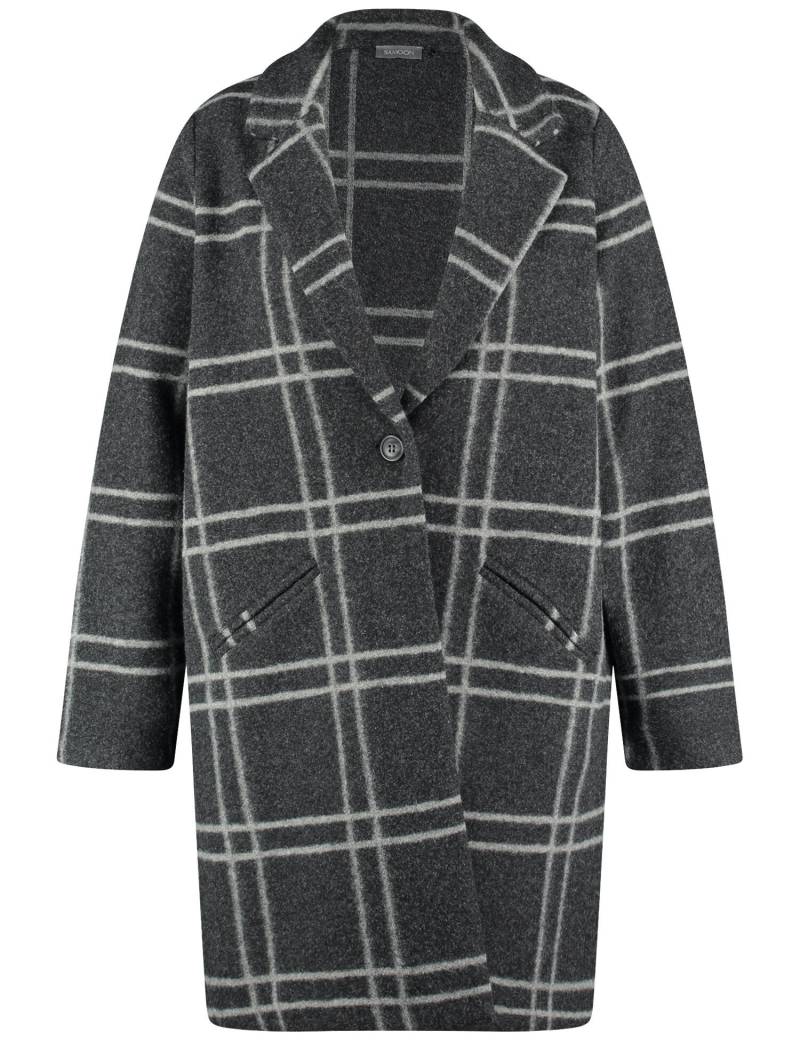 SAMOON - JACKE STRICK charcoal gemustert - Gr. - 52 von SAMOON