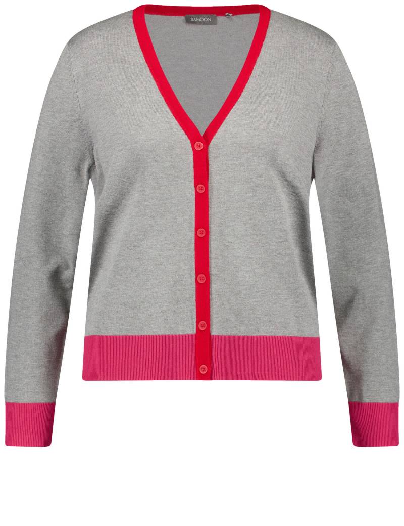 SAMOON - JACKE STRICK normal grey mel. - Gr. - 46 von SAMOON