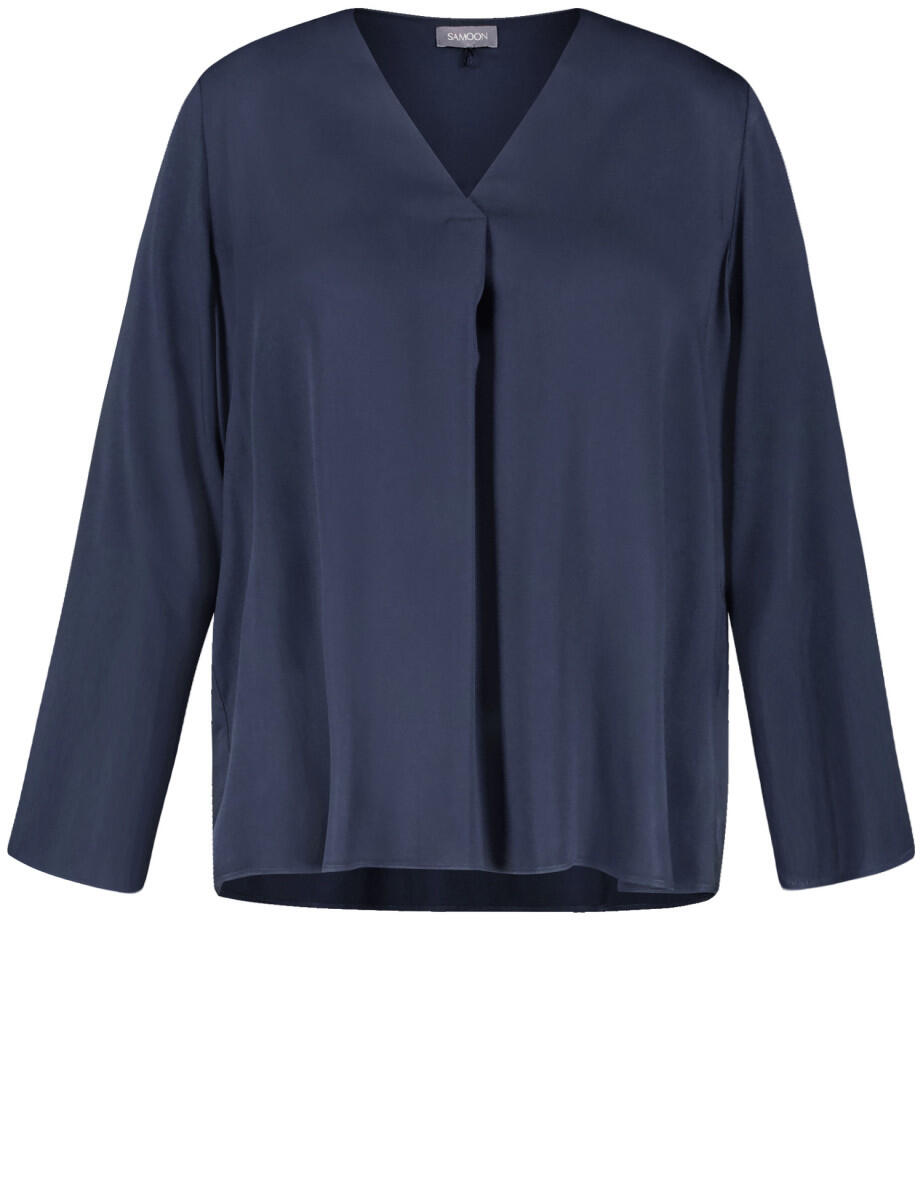 SAMOON - Langarmbluse mit V-Ausschnitt blau - Gr. - 48 von SAMOON