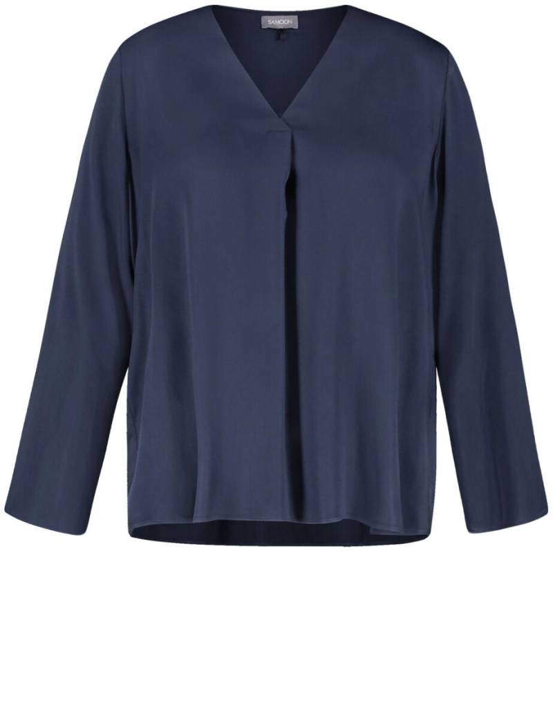 SAMOON - Langarmbluse mit V-Ausschnitt blau - Gr. - 48 von SAMOON