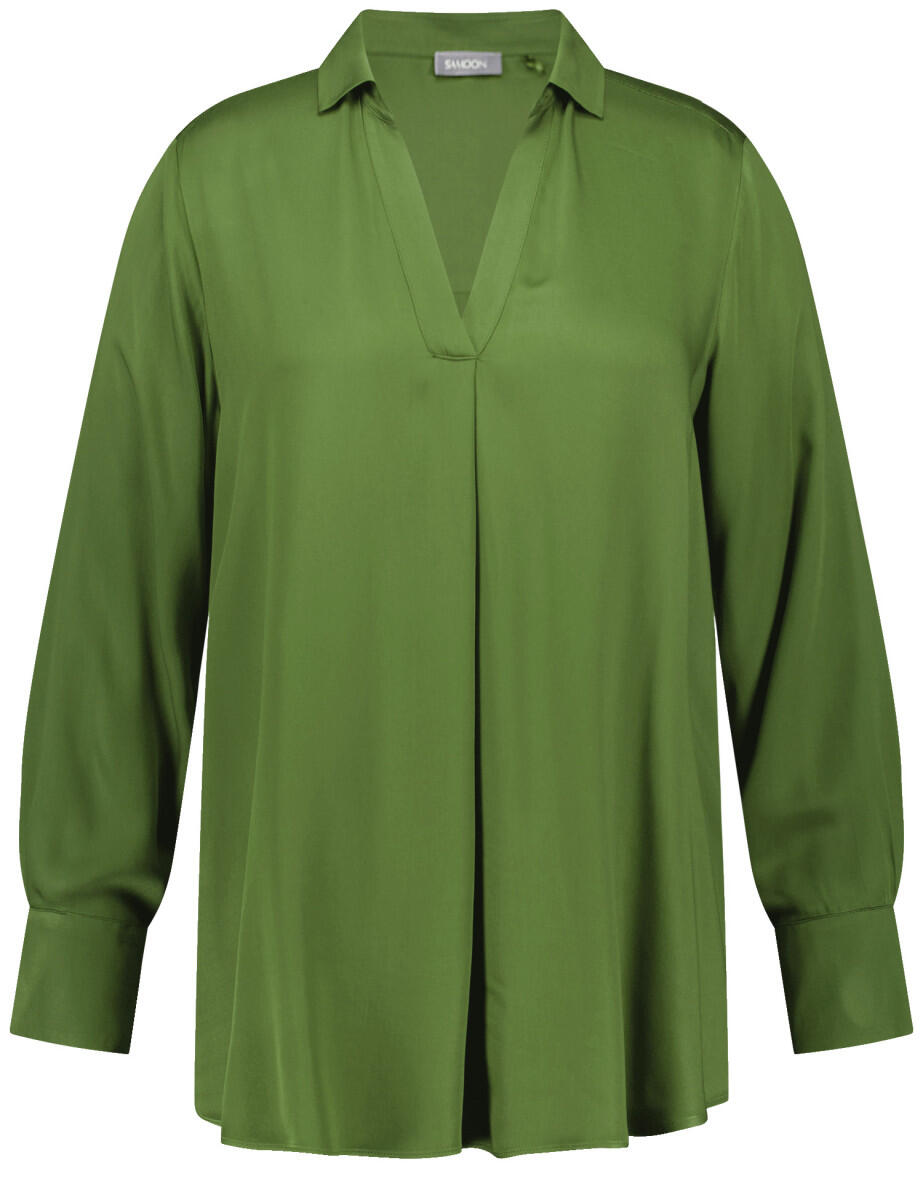 SAMOON - Langarmbluse mit V-Ausschnitt grün - Gr. - 44 von SAMOON