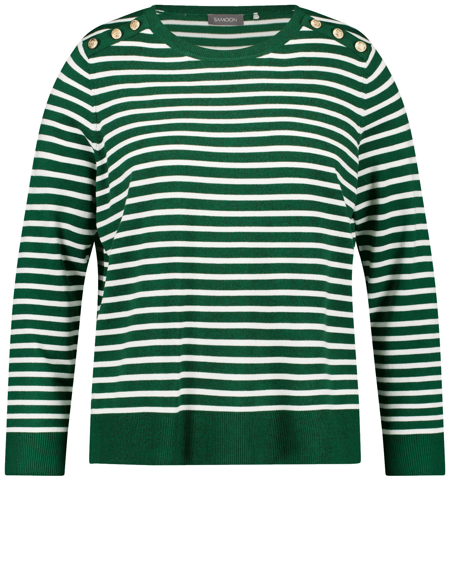 SAMOON - PULLOVER 1/1 ARM dark green ringel - Gr. - 46 von SAMOON