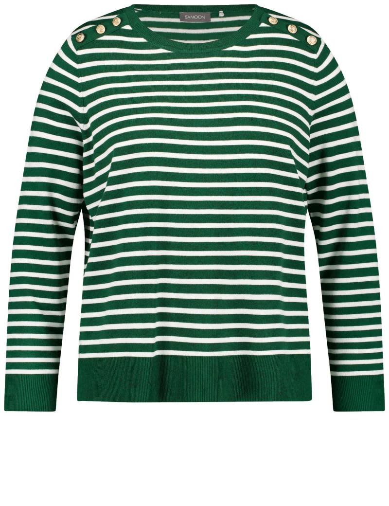 SAMOON - PULLOVER 1/1 ARM dark green ringel - Gr. - 48 von SAMOON