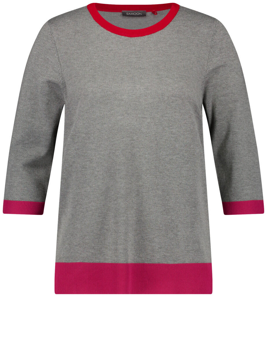 SAMOON - Pullover mit 3/4 Arm grau - Gr. - 44 von SAMOON