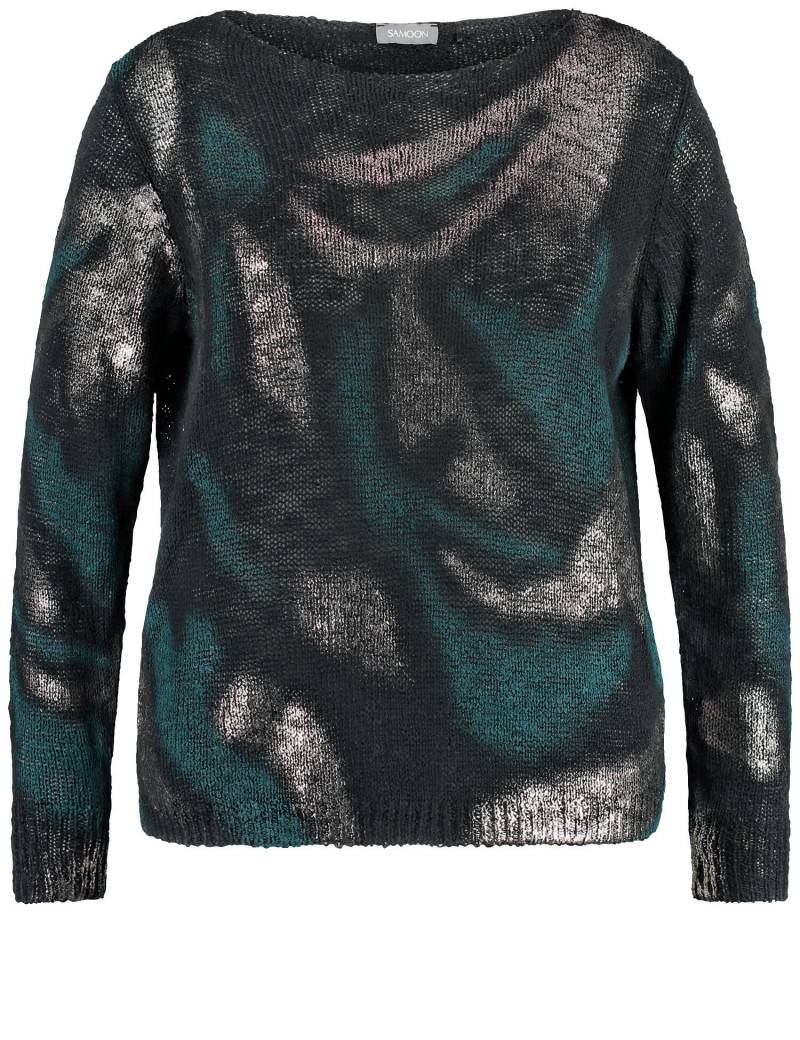 SAMOON - Pullover mit Print black gemustert - Gr. - 46 von SAMOON
