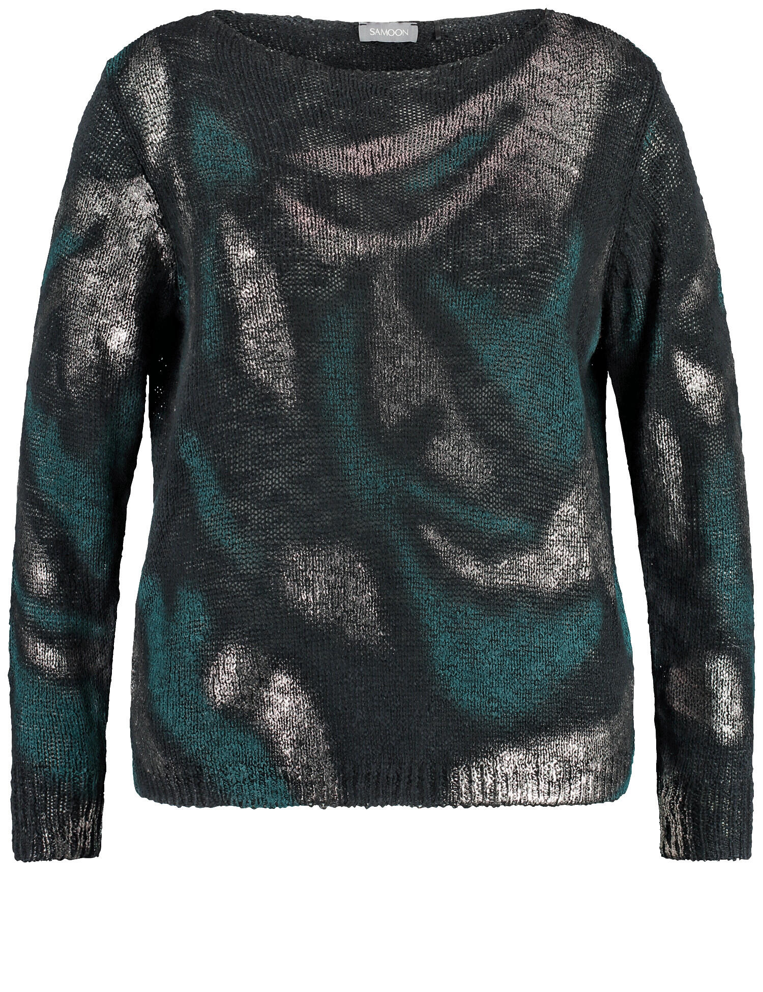 SAMOON - Pullover mit Print black gemustert - Gr. - 48 von SAMOON