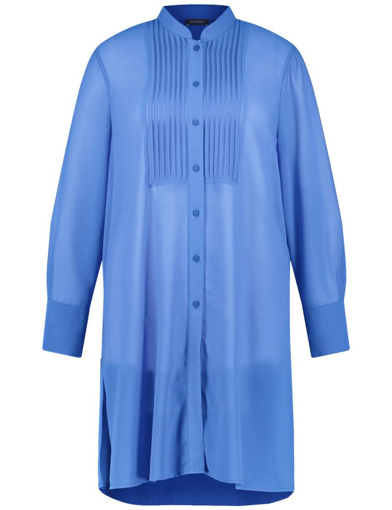 SAMOON - Semitransparente Longbluse aus Chiffon skydiver blue - Gr. - 46 von SAMOON