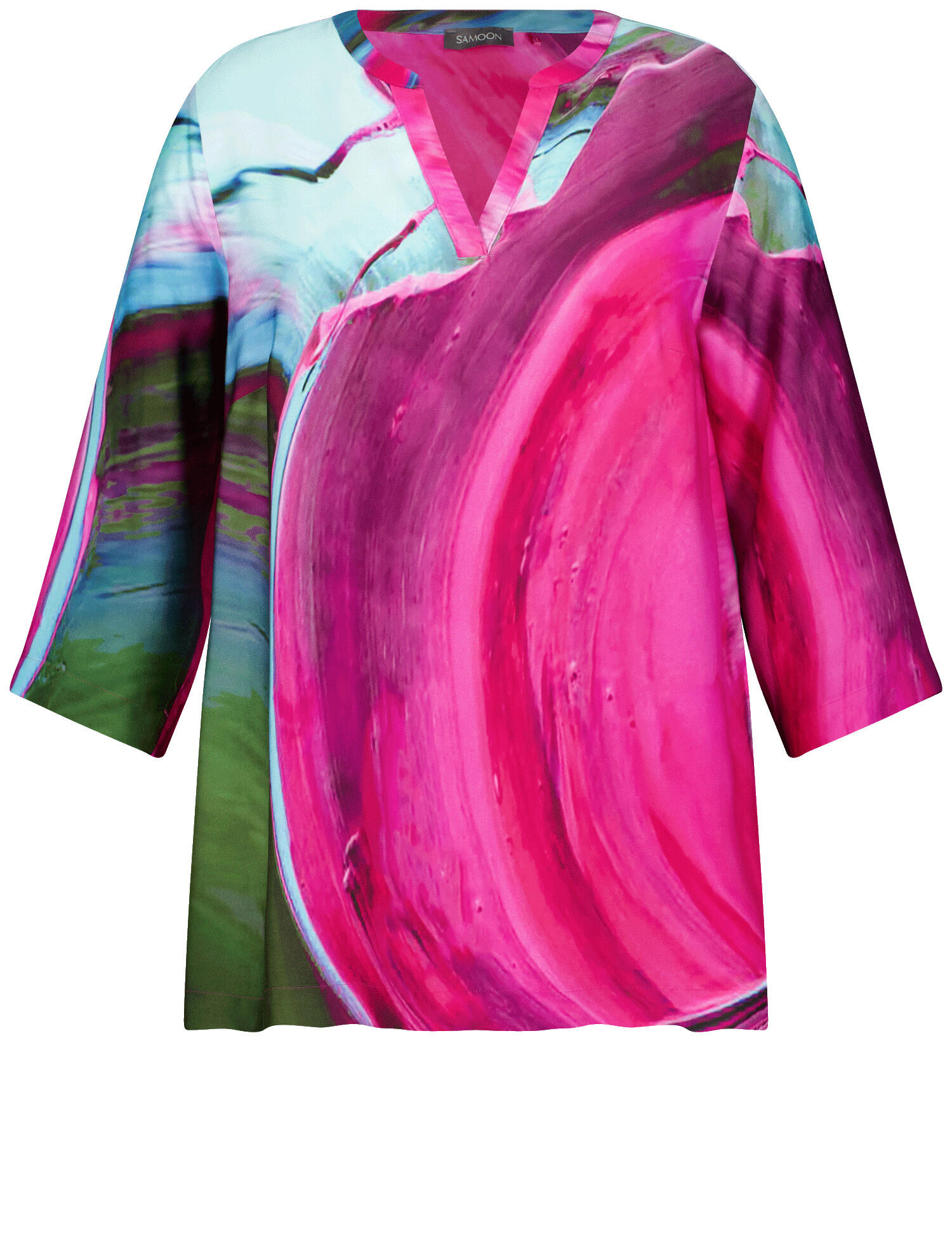 SAMOON - Statement-Tunika mit atemberaubenden Print magenta gemustert - Gr. - 46 von SAMOON