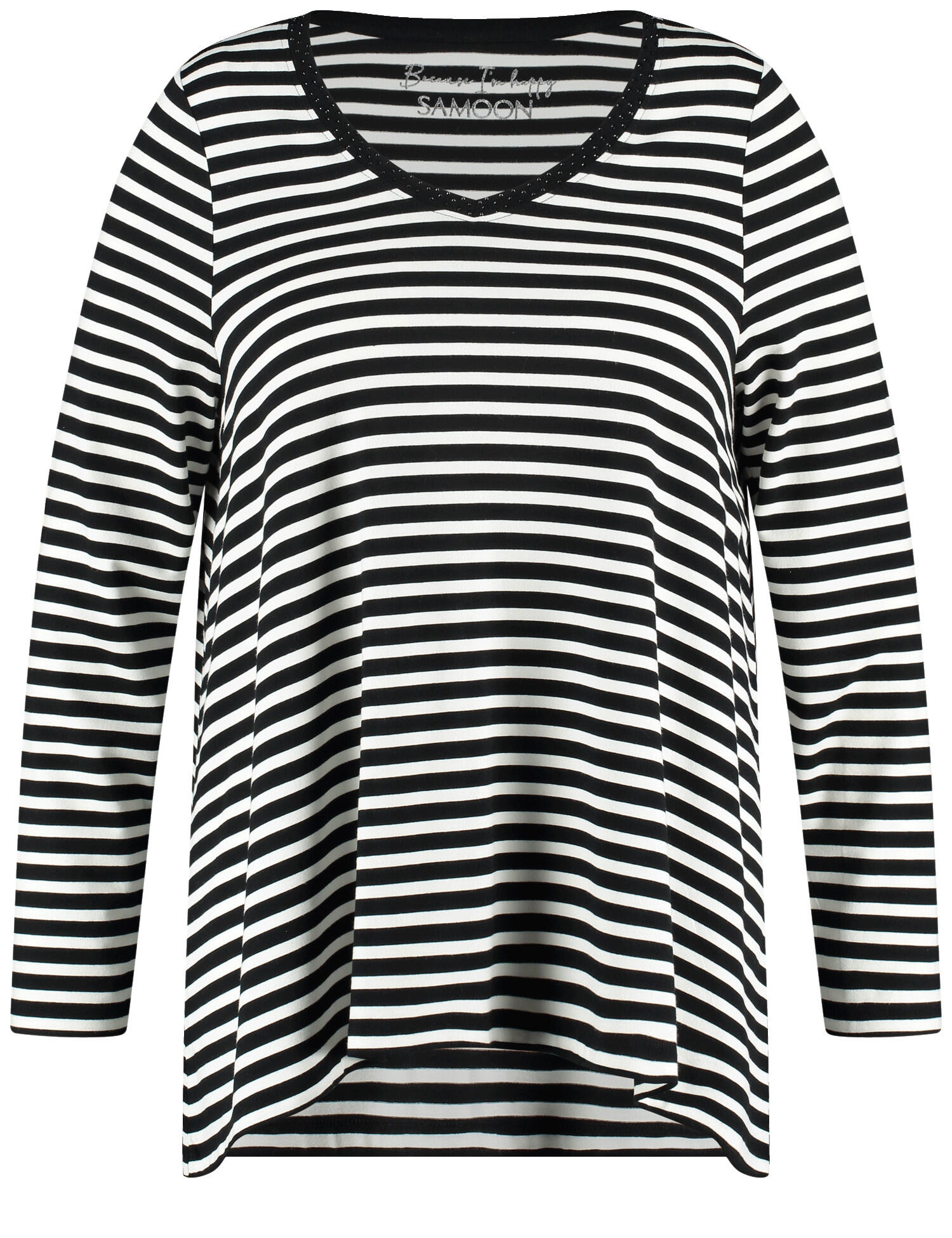SAMOON - T-SHIRT 1/1 ARM schwarz ringel - Gr. - 50 von SAMOON