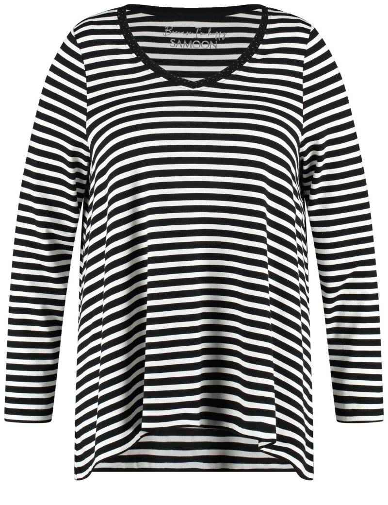 SAMOON - T-SHIRT 1/1 ARM schwarz ringel - Gr. - 50 von SAMOON