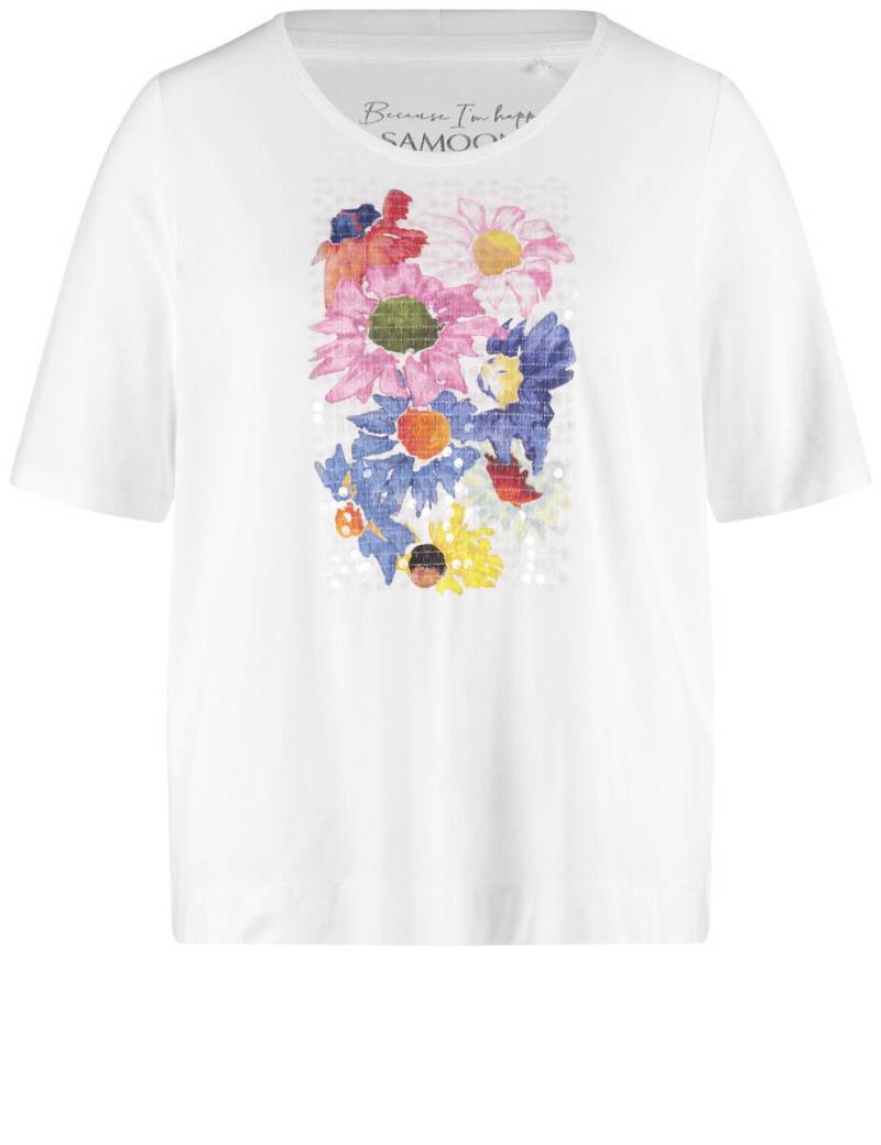 SAMOON - T-Shirt mit Frontprint beige/weiß - Gr. - 46 von SAMOON