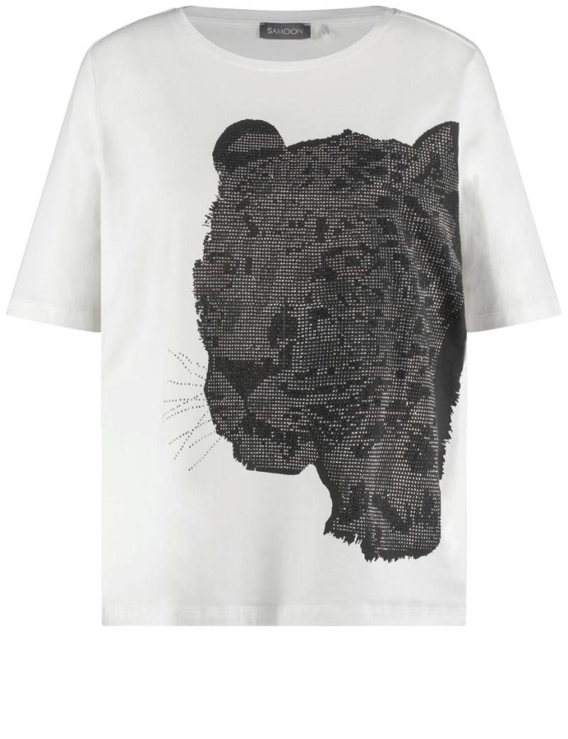 SAMOON - T-Shirt mit Frontprint beige/weiß - Gr. - 46 von SAMOON