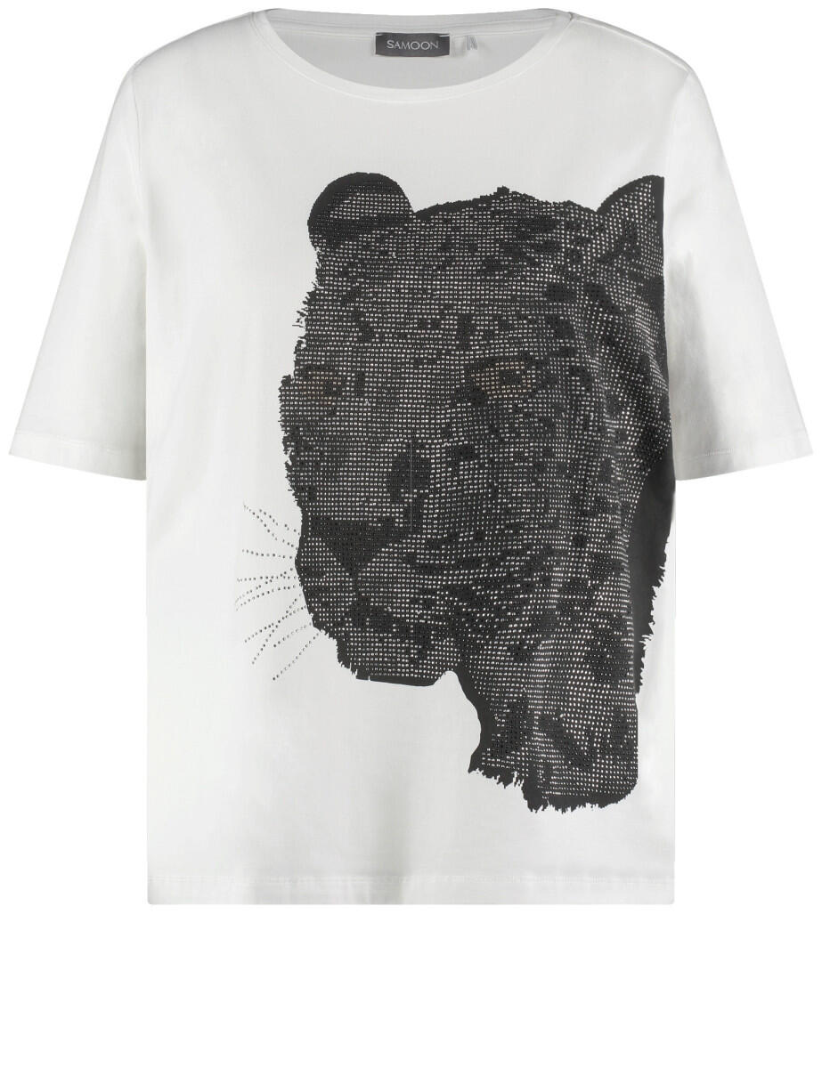 SAMOON - T-Shirt mit Frontprint beige/weiß - Gr. - 48 von SAMOON