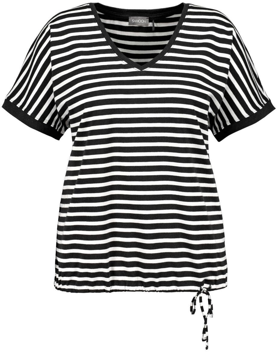 SAMOON - T-Shirt mit Streifen schwarz - Gr. - 52 von SAMOON