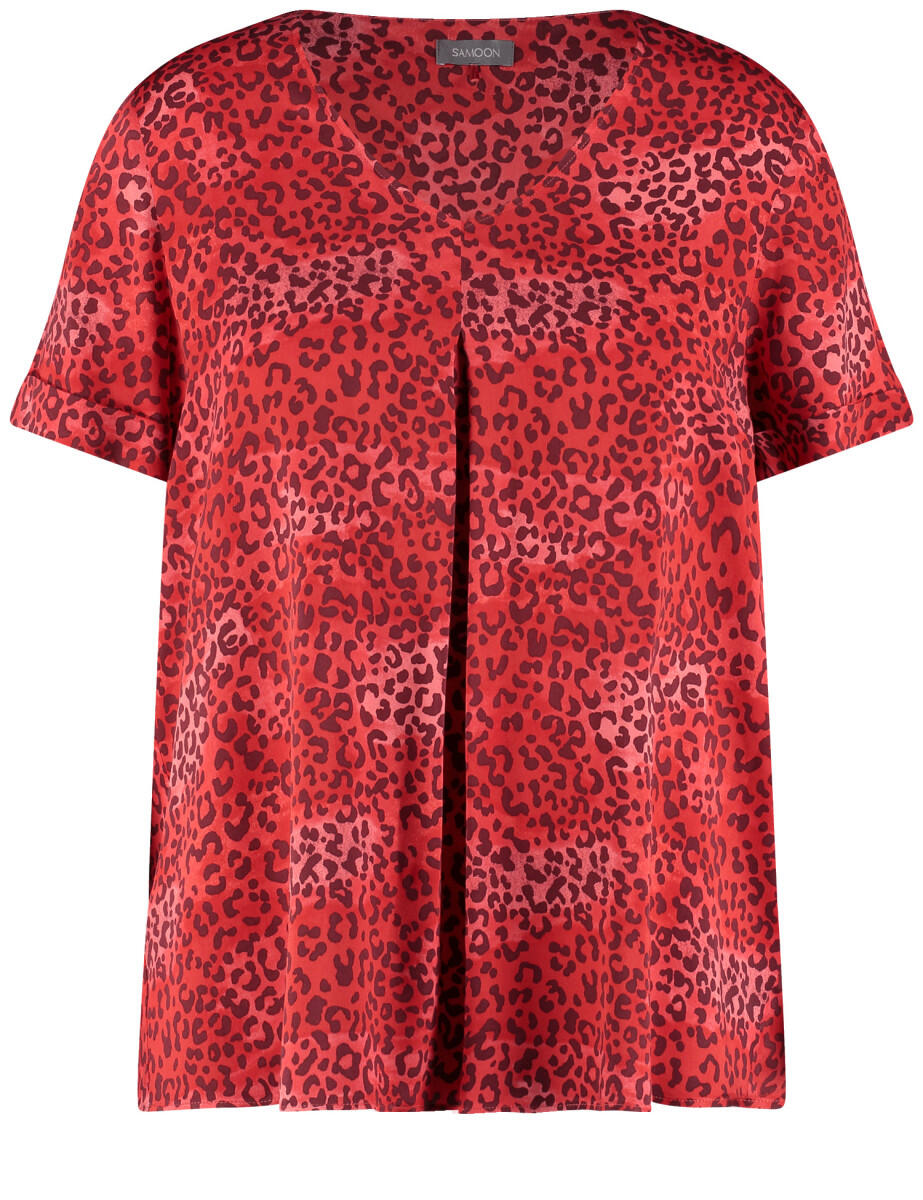 SAMOON - T-Shirt mit V-Ausschnitt rot - Gr. - 48 von SAMOON