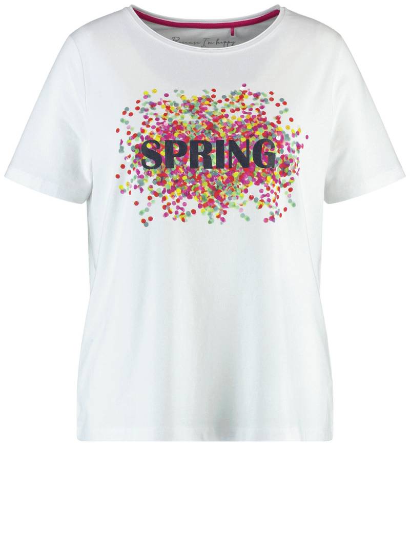 SAMOON - T-Shirt mit Wording white gemustert. - Gr. - 50 von SAMOON